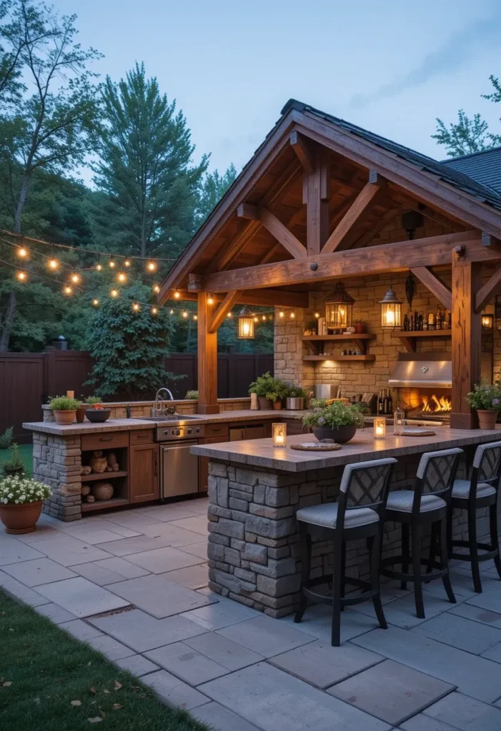 25 Rustic Outdoor Kitchen Styles for Every Backyard Setting 1 Rustic outdoor kitchen styles for a cozy backyard retreat