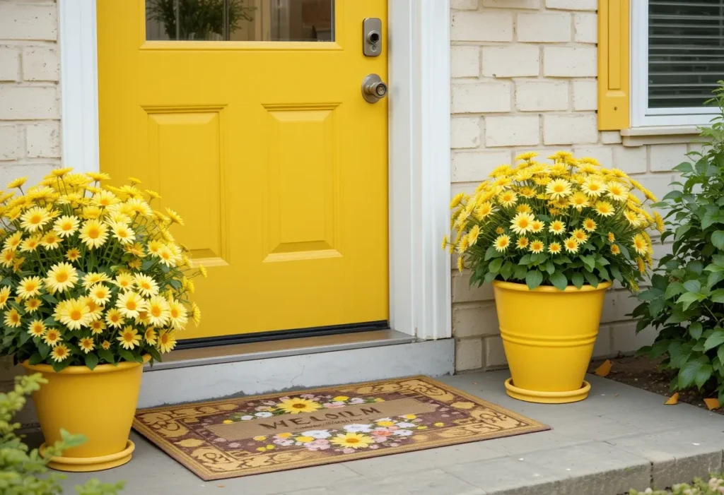 26 Spring Porch Decorating Ideas to Refresh Your Front Porch This Season 21 Bright and cheerful spring porch with yellow daisies and floral accents that welcome guests warmly.