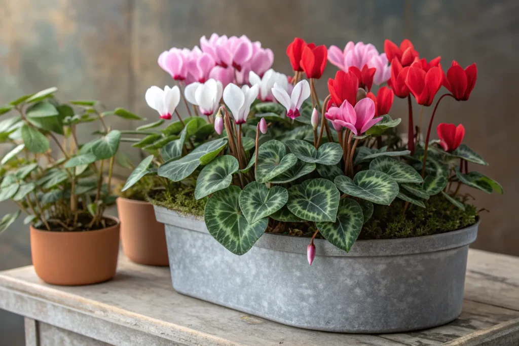 26 Beautiful September Flowers for a Colorful Fall Garden 27 Cyclamen flowers in pink, red, and white blooming in September.