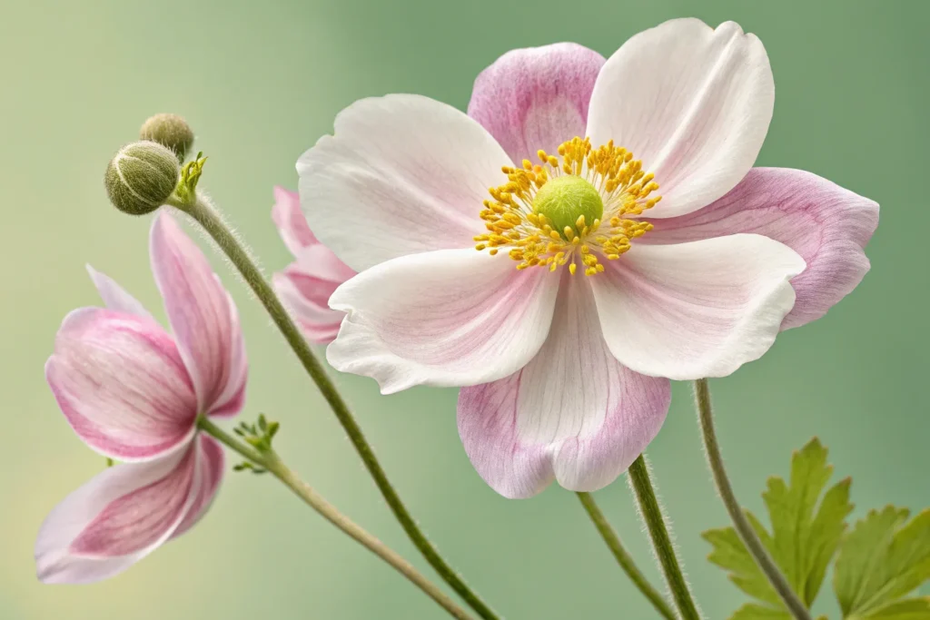 23 Gorgeous Fall Blooming Flowers to Keep Your Garden Colorful 6 Pink Japanese anemone blooming in an autumn garden