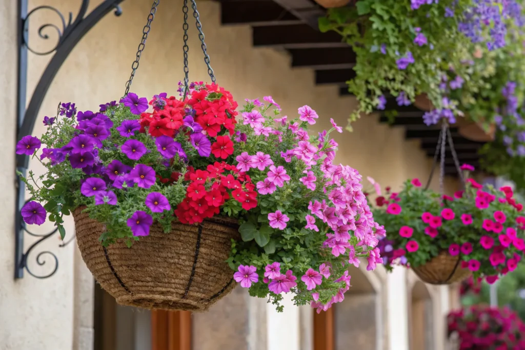 26 Beautiful September Flowers for a Colorful Fall Garden 9 Colorful verbena flowers in purple, pink, and red blooming in September.