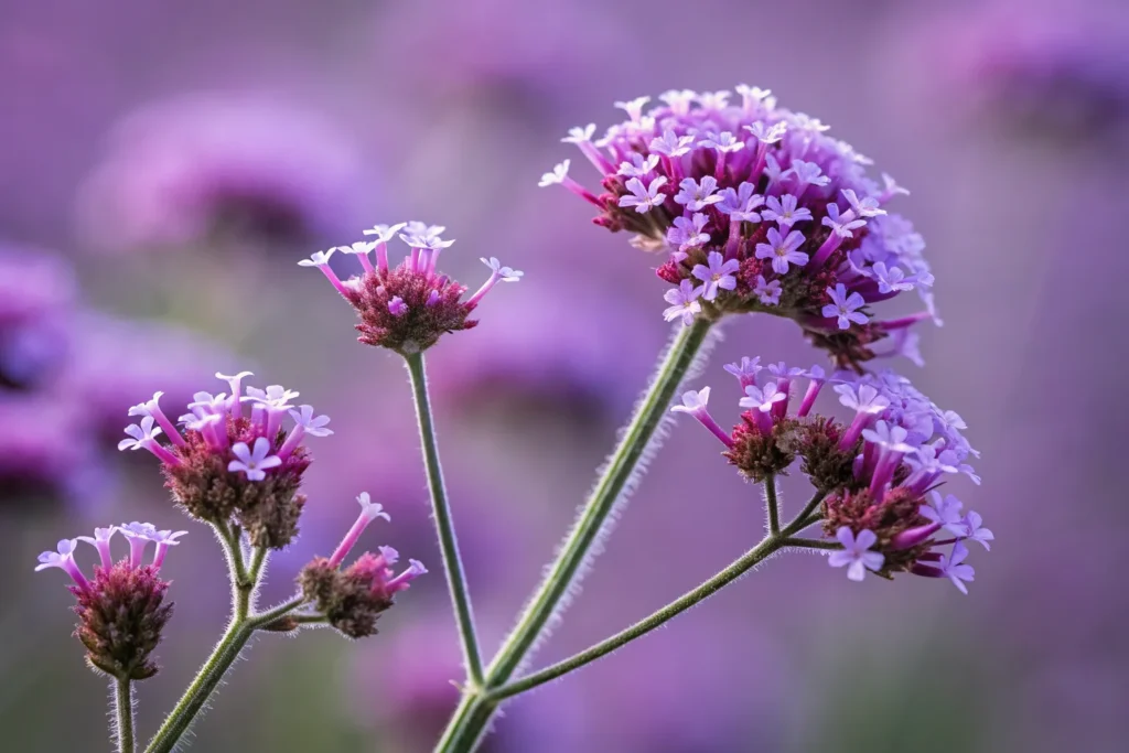 23 Gorgeous Fall Blooming Flowers to Keep Your Garden Colorful 9 Purple verbena among vibrant fall blooming flowers