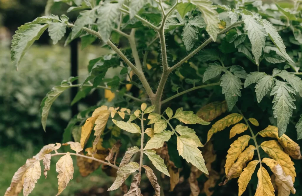 Why Are My Tomato Plant Leaves Turning Yellow? 18 Causes & Easy Fixes 3 Lower tomato leaves turning yellow naturally as the plant matures