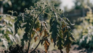 Why Is My Tomato Plant Wilting? 11 Causes & Solutions 5 Wilting tomato plant with drooping leaves in a home garden