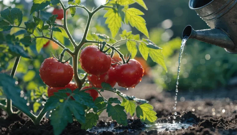 How Often Should You Water Tomato Plants? A Better Approach Than a Fixed Schedule 2 How Often Should You Water Tomato Plants? Watering a healthy tomato plant in a garden bed in the morning
