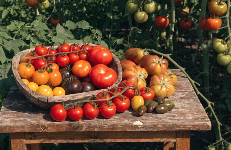 Assortment of colorful best tomato varieties including cherry, beefsteak, paste, and heirloom tomatoes