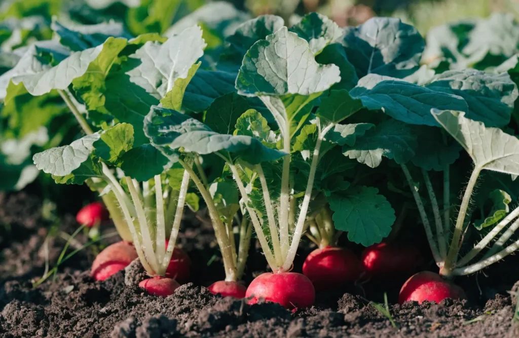 15 Best Fall Vegetables to Grow in September (Plus a Planting Calendar) 16 Red radishes growing in a fall vegetable garden in September