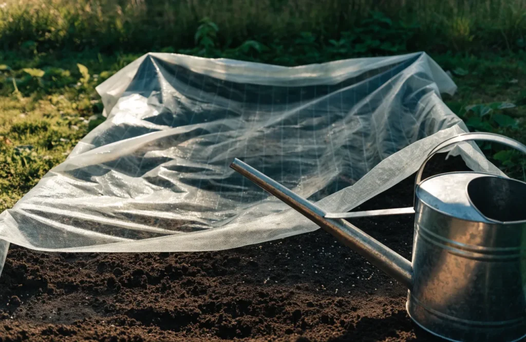 15 Best Fall Vegetables to Grow in September (Plus a Planting Calendar) 3 Shade cloth covering seedbed to help fall vegetable seeds germinate