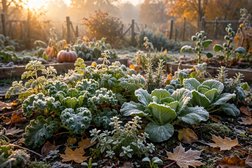 October Garden Checklist: 15 Things to Do Before the First Frost 2 First frost on garden plants on an October morning