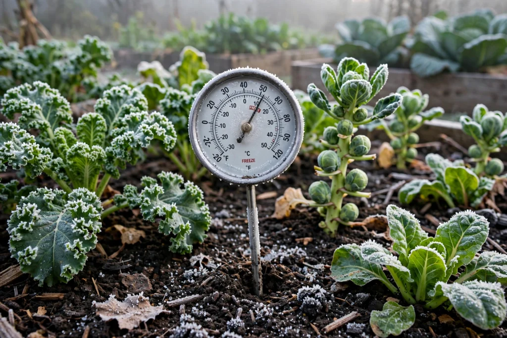 October Garden Checklist: 15 Things to Do Before the First Frost 5 Garden thermometer in soil on a chilly October morning